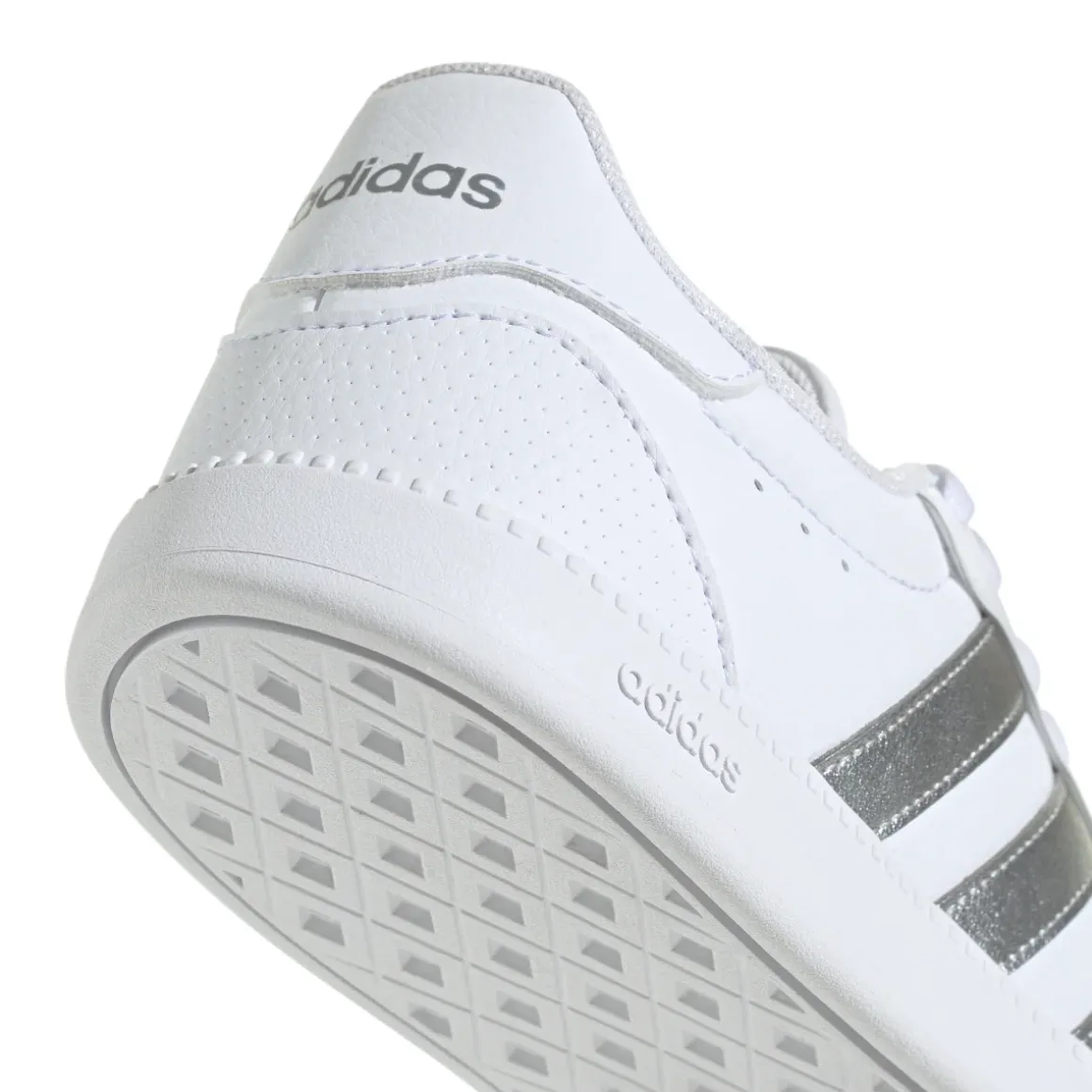 Sneakers bianche da Donna con dettagli argento adidas BREAKNET SLEEK