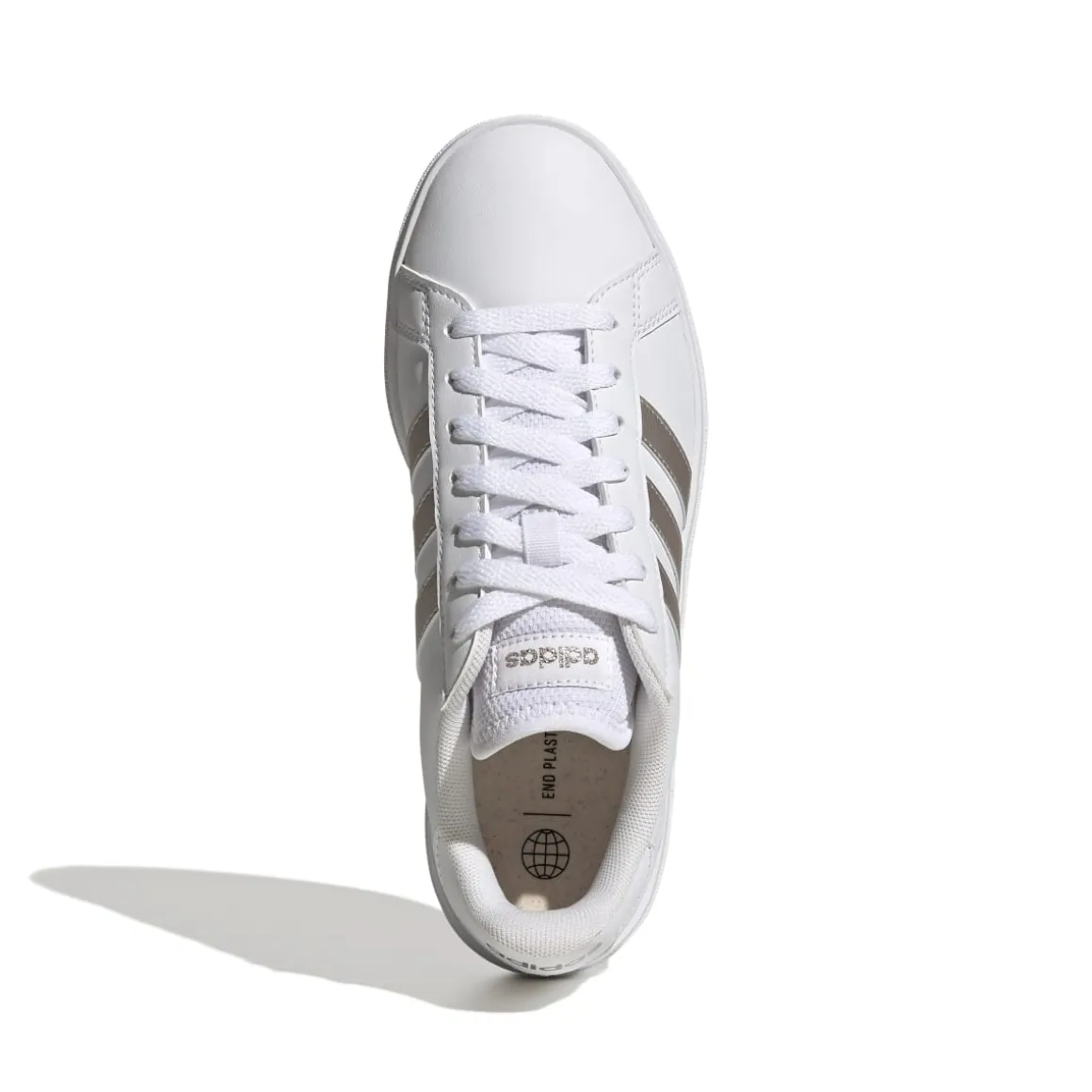 Sneakers bianche da donna con strisce a contrasto adidas Grand Court Base 2.0