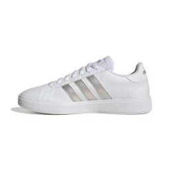 Sneakers bianche da donna con strisce a contrasto adidas Grand Court Base 2.0