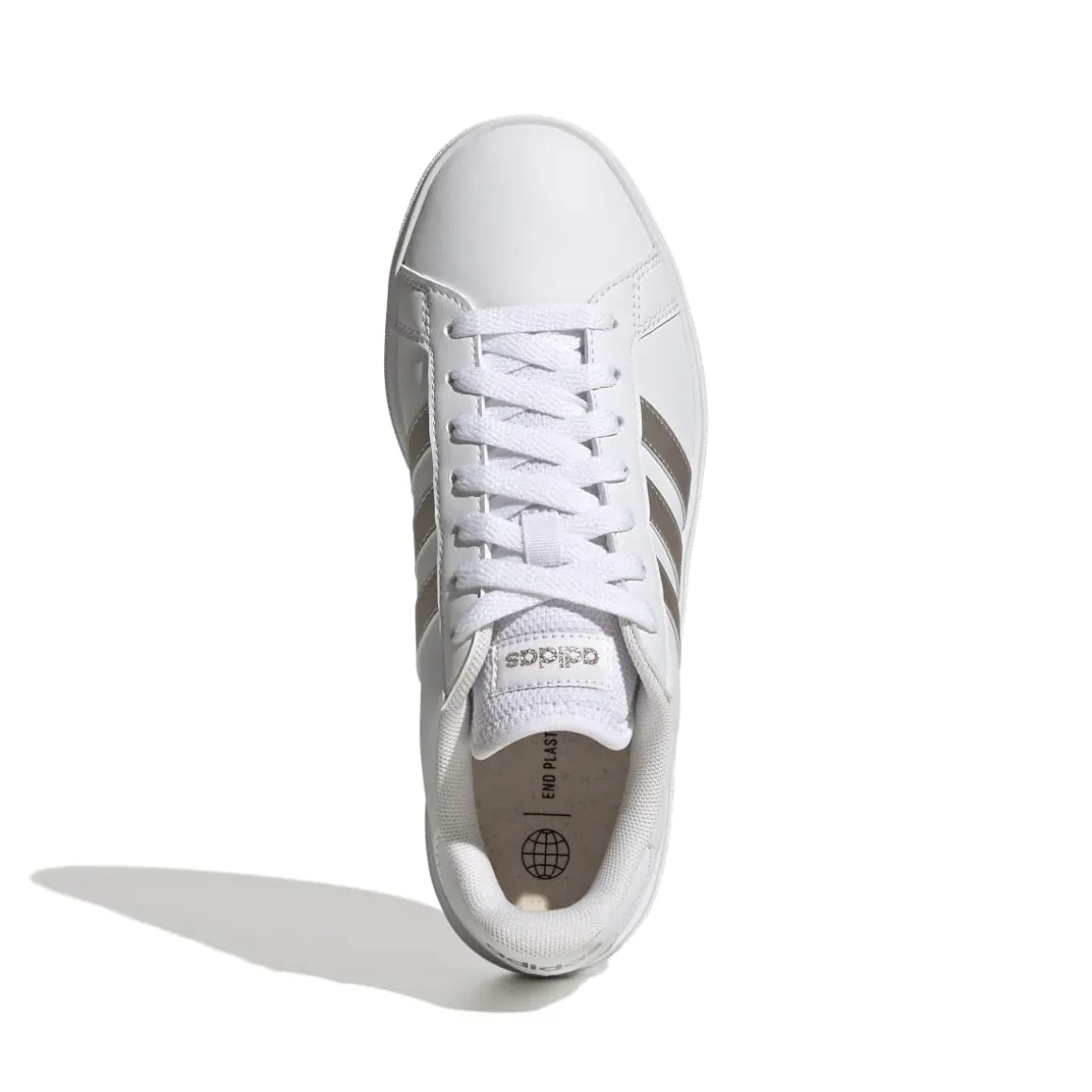 Sneakers bianche da donna con strisce a contrasto adidas Grand Court Base 2.0