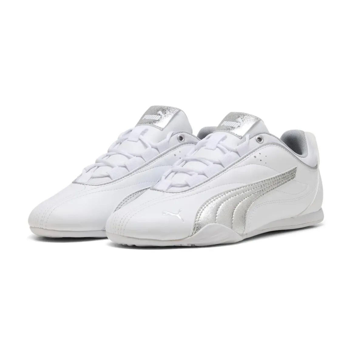 Sneakers bianche da Donna con dettagli argento laminato Puma