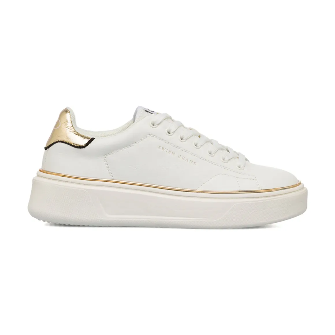 Sneakers bianche da Donna con dettagli oro Swish Jeans