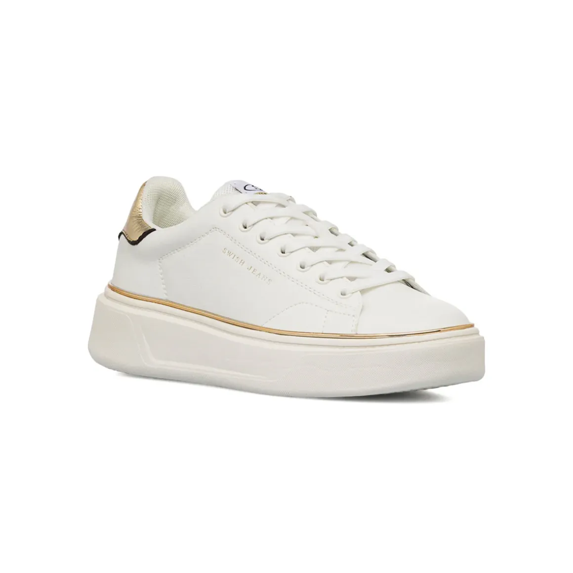 Sneakers bianche da Donna con dettagli oro Swish Jeans