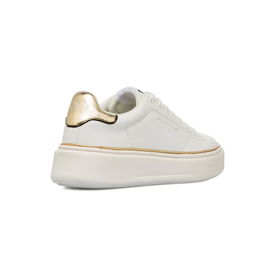 Sneakers bianche da Donna con dettagli oro Swish Jeans