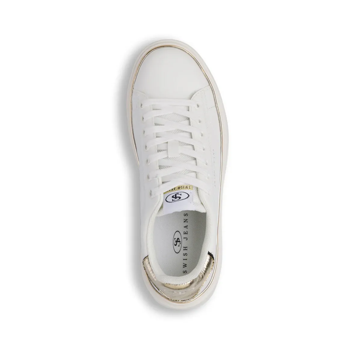 Sneakers bianche da Donna con dettagli oro Swish Jeans