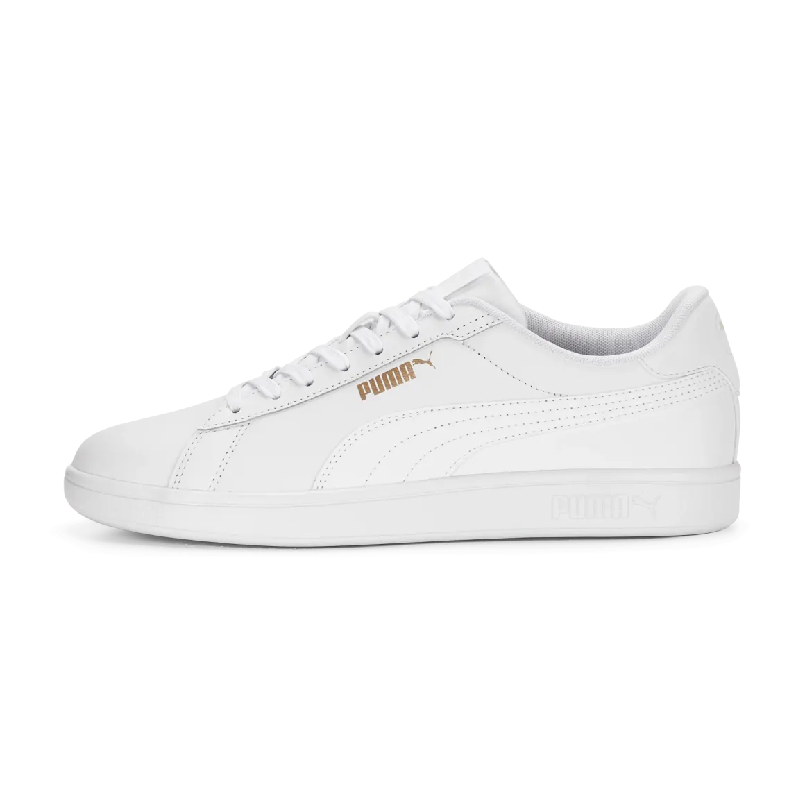 Sneakers bianche da donna con logo oro Puma Smash 3.0 L