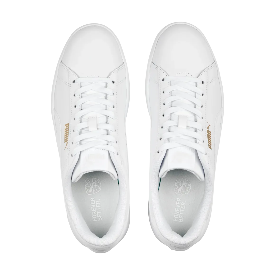 Sneakers bianche da donna con logo oro Puma Smash 3.0 L