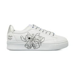 Sneakers bianche da Donna con stampa e dettagli silver Stitch & Angel