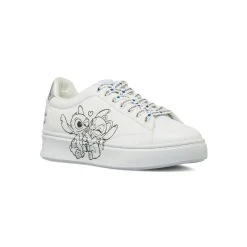 Sneakers bianche da Donna con stampa e dettagli silver Stitch & Angel