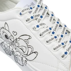Sneakers bianche da Donna con stampa e dettagli silver Stitch & Angel