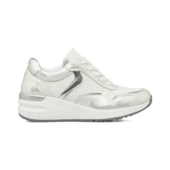Sneakers bianche da Donna con inserti argento e zeppa Lora Ferres