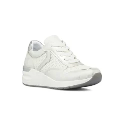 Sneakers bianche da Donna con inserti argento e zeppa Lora Ferres