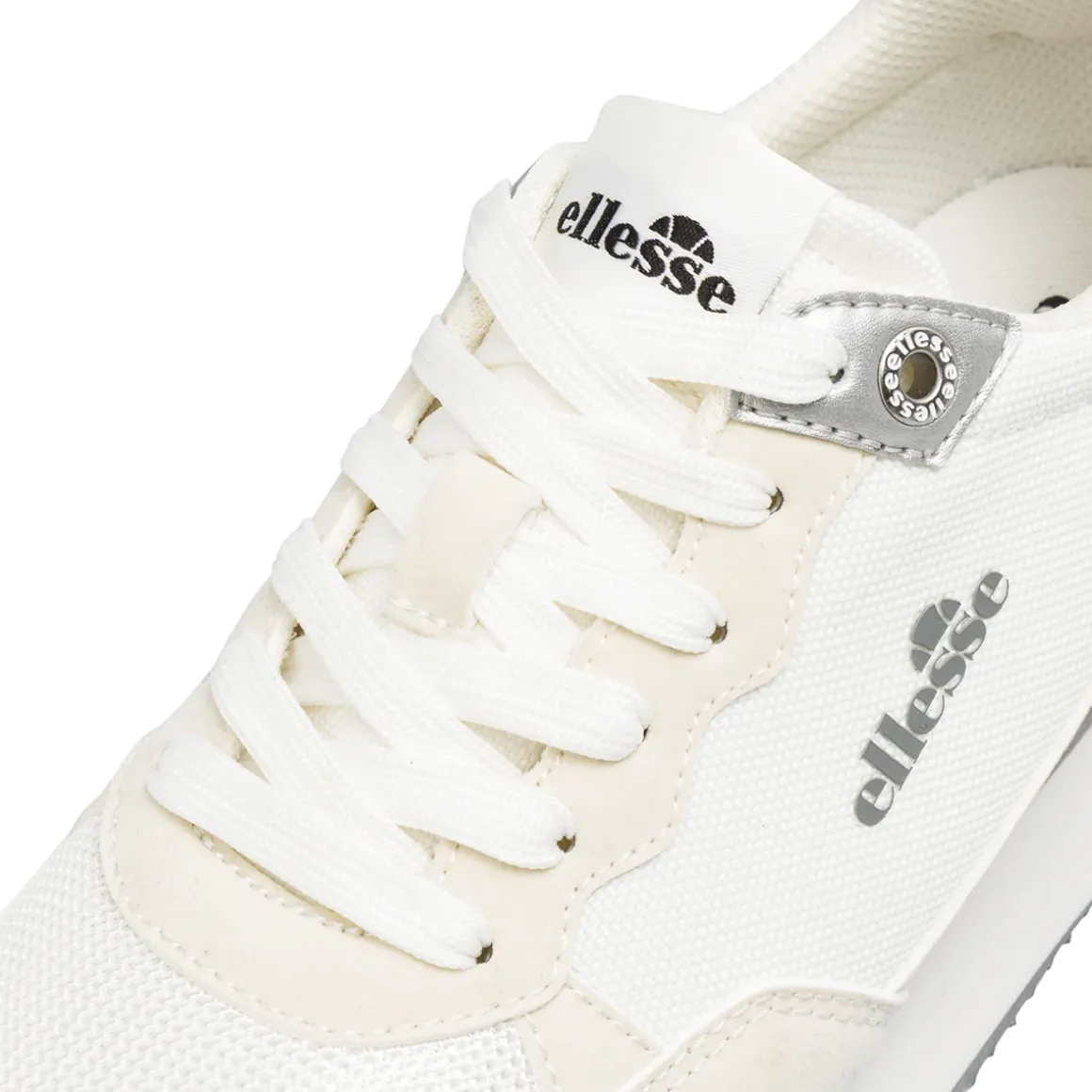 Sneakers bianche da Donna effetto scamosciato e inserti argento Ellesse