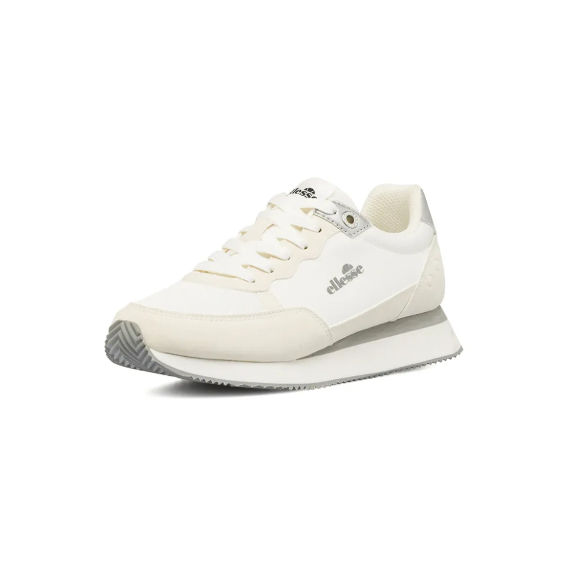 Sneakers bianche da Donna effetto scamosciato e inserti argento Ellesse