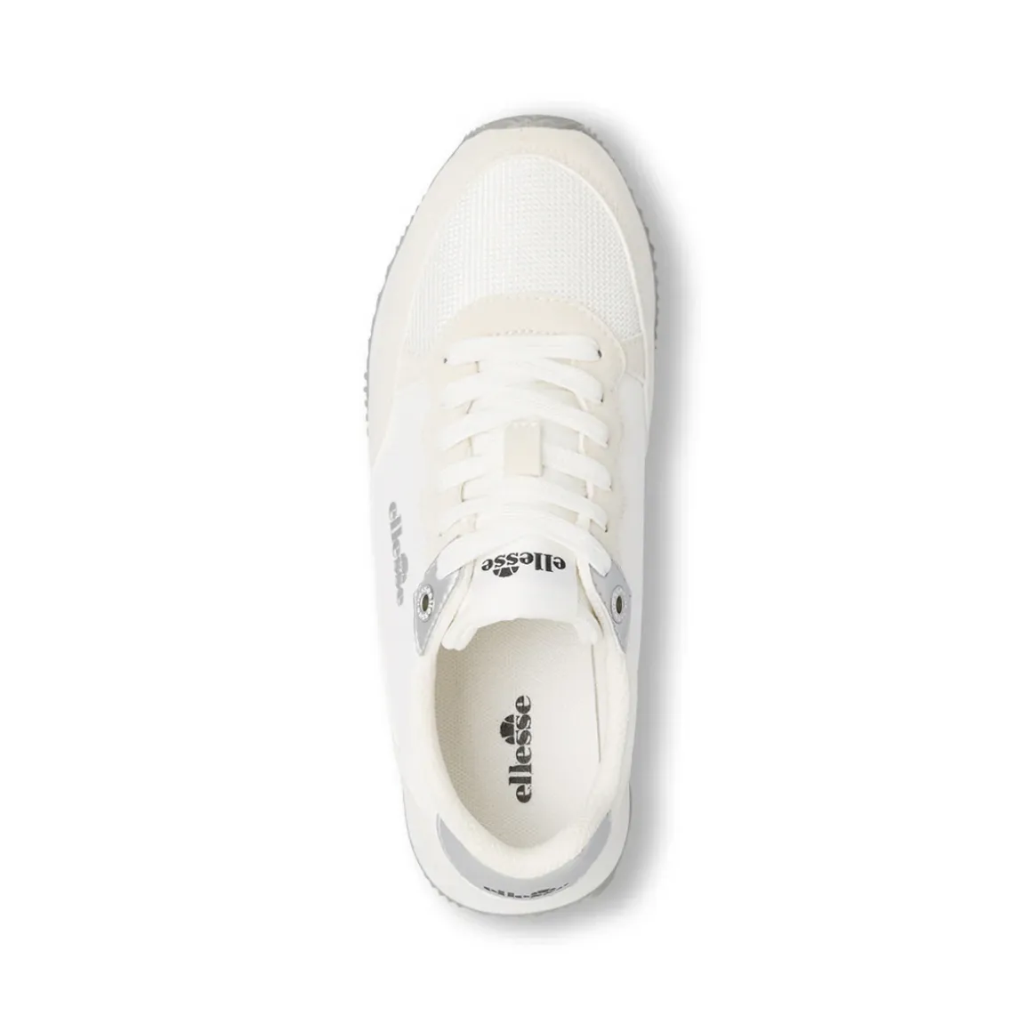 Sneakers bianche da Donna effetto scamosciato e inserti argento Ellesse