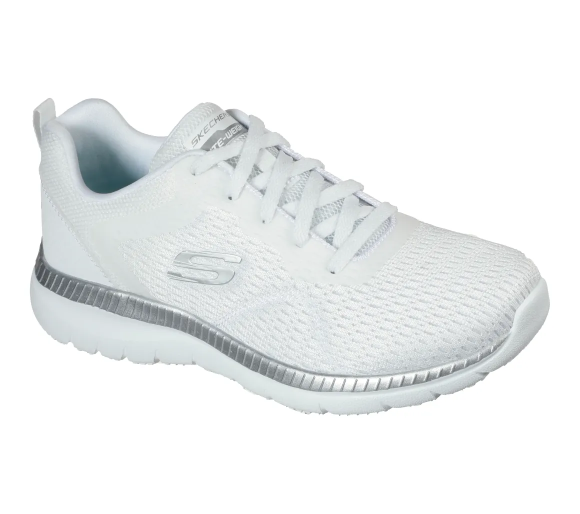 Sneakers bianche da donna in tessuto mesh Skechers Bountiful - Quick Path