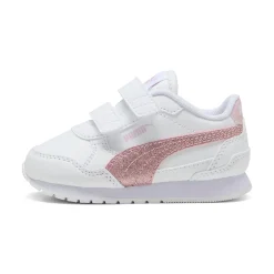 Sneakers bianche da primi passi Bambina con dettagli rosa glitter Puma