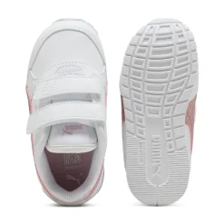 Sneakers bianche da primi passi Bambina con dettagli rosa glitter Puma