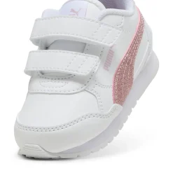 Sneakers bianche da primi passi Bambina con dettagli rosa glitter Puma
