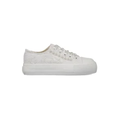 Sneakers bianche da Ragazza basse con ricamo e perle Dieci Baci