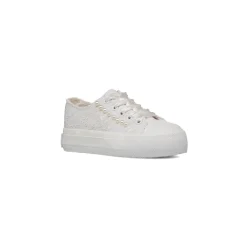 Sneakers bianche da Ragazza basse con ricamo e perle Dieci Baci