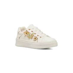 Sneakers bianche da ragazza comode con dettagli floreali Dieci Baci