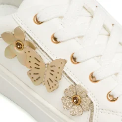 Sneakers bianche da ragazza comode con dettagli floreali Dieci Baci