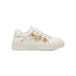 Sneakers bianche da ragazza comode con dettagli floreali Dieci Baci
