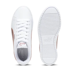 Sneakers bianche da ragazza con decorazioni oro rosa Puma Rickie Classic Jr