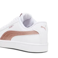 Sneakers bianche da ragazza con decorazioni oro rosa Puma Rickie Classic Jr
