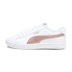 Sneakers bianche da ragazza con decorazioni oro rosa Puma Rickie Classic Jr