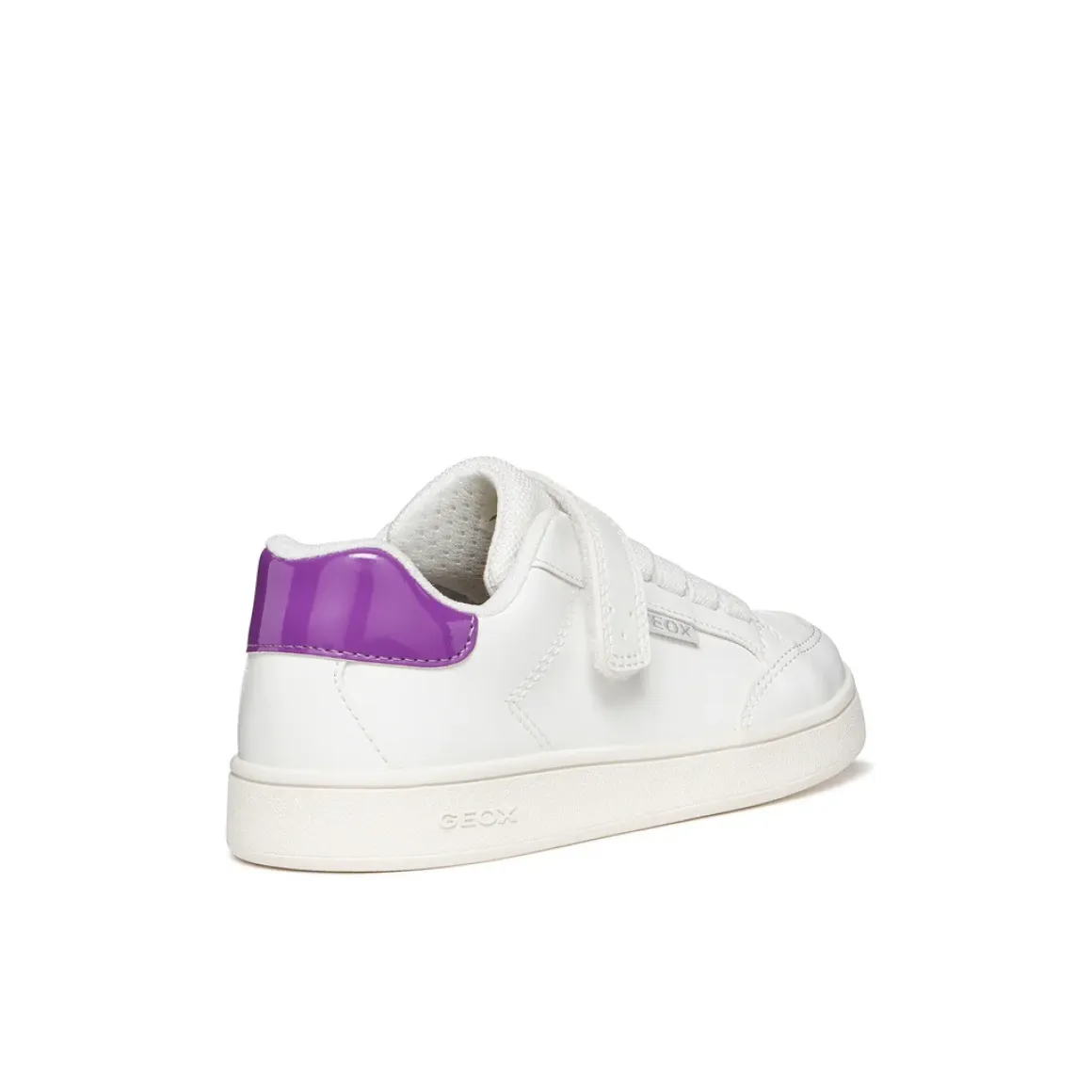 Sneakers bianche da Ragazza con suola traspirante e inserto viola Geox