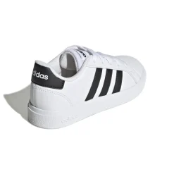 Sneakers bianche da ragazzo con strisce a contrasto adidas Grand Court 2.0 K