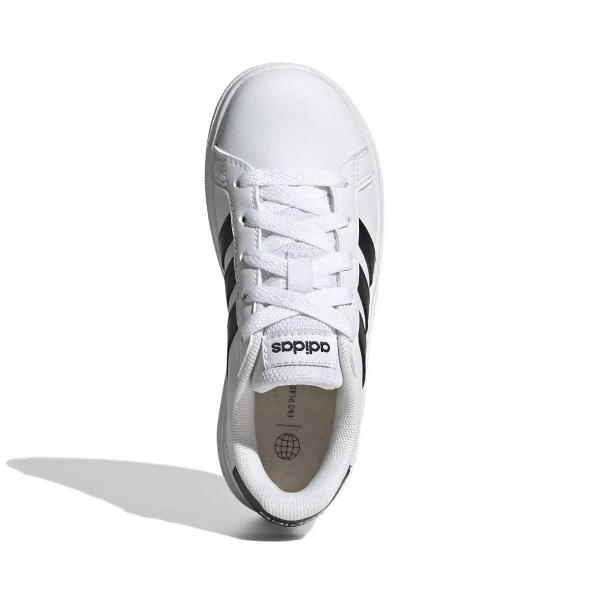 Sneakers bianche da ragazzo con strisce a contrasto adidas Grand Court 2.0 K