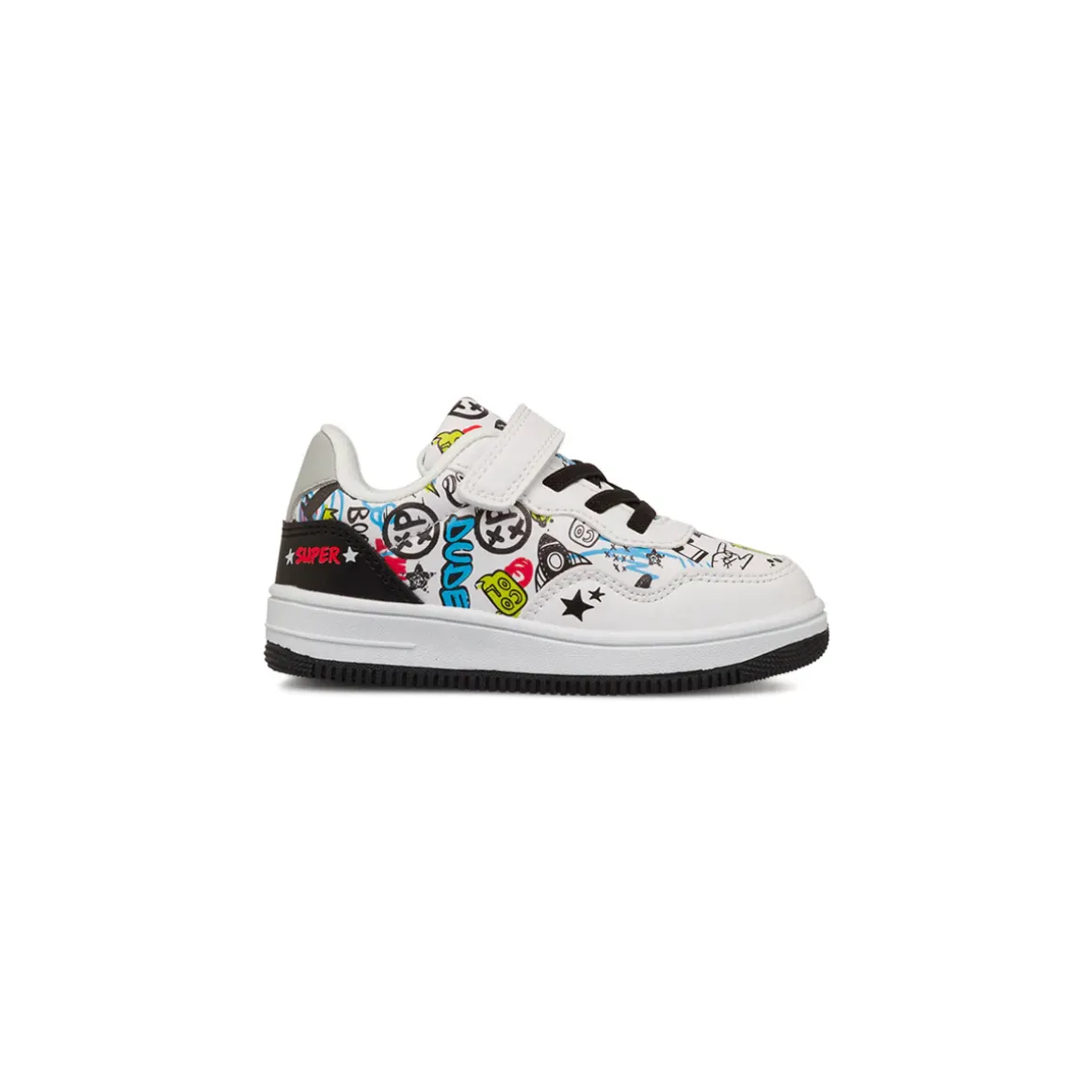 Sneakers bianche da Ragazzo con stampa graffiti Space Boy