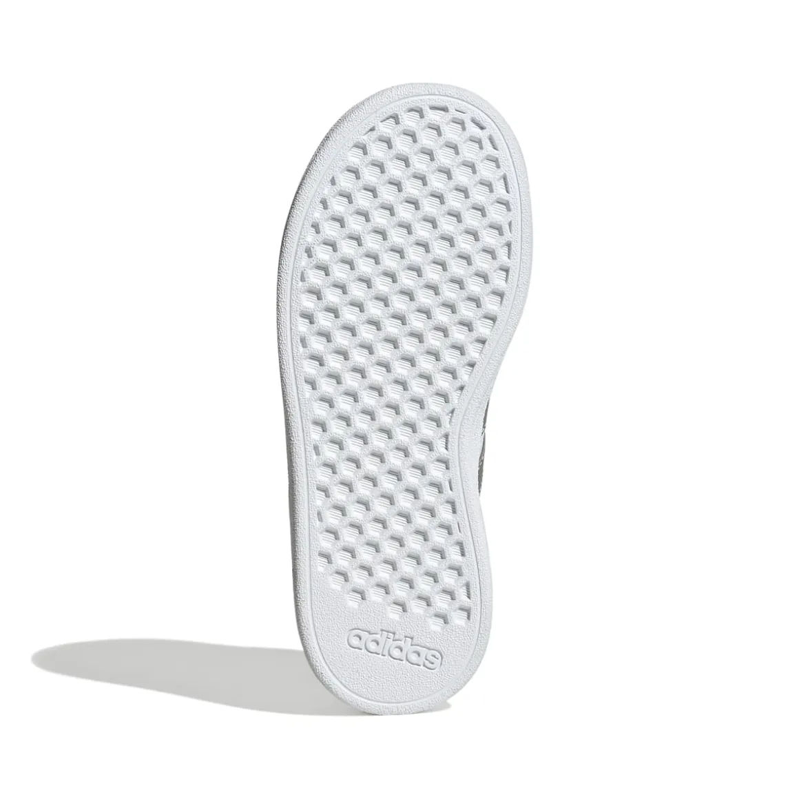 Sneakers bianche da ragazzo con strisce argento adidas Grand Court 2.0 K