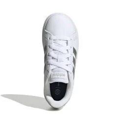 Sneakers bianche da ragazzo con strisce argento adidas Grand Court 2.0 K