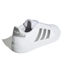 Sneakers bianche da ragazzo con strisce argento adidas Grand Court 2.0 K