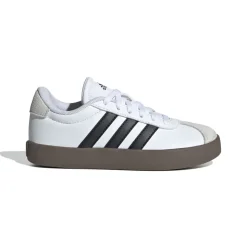 Sneakers bianche da ragazzo con strisce nere adidas VL Court 3.0 K
