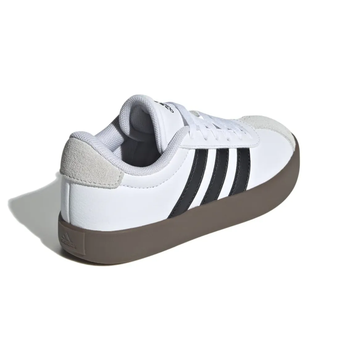 Sneakers bianche da ragazzo con strisce nere adidas VL Court 3.0 K
