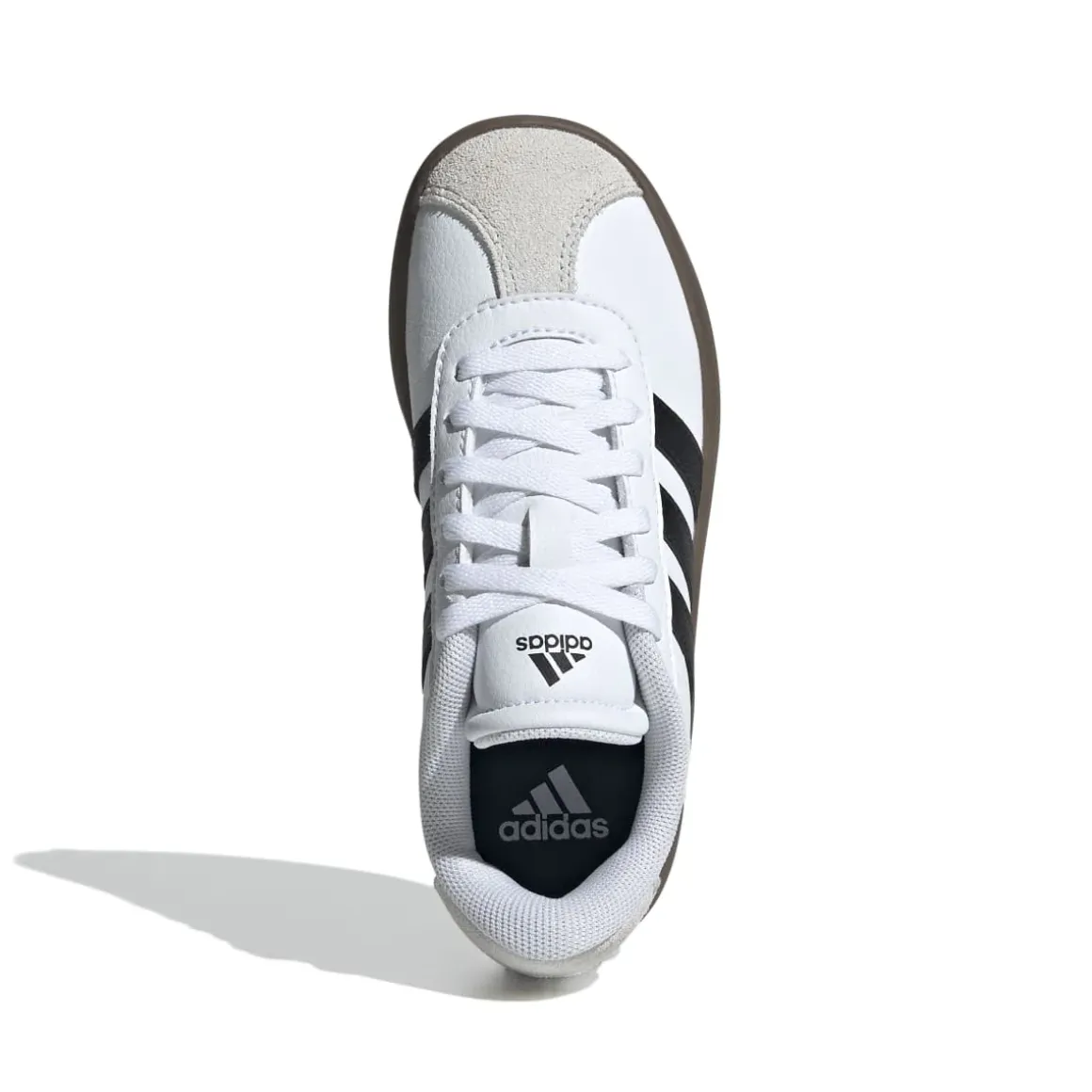 Sneakers bianche da ragazzo con strisce nere adidas VL Court 3.0 K