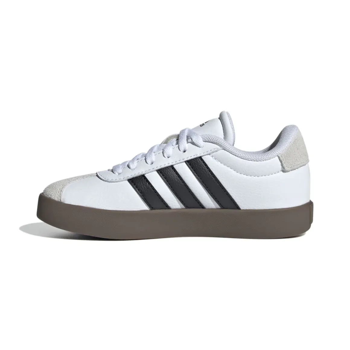 Sneakers bianche da ragazzo con strisce nere adidas VL Court 3.0 K