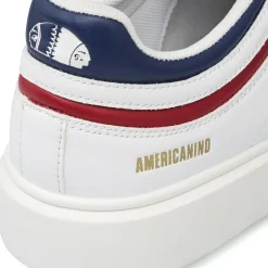 Sneakers bianche da Uomo Americanino con dettagli blu navy e rosso