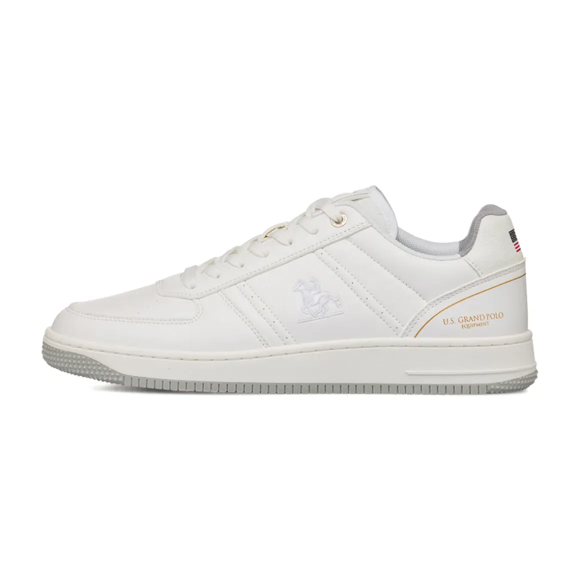Sneakers bianche da Uomo con dettagli in contrasto e logo U.S. Grand Polo
