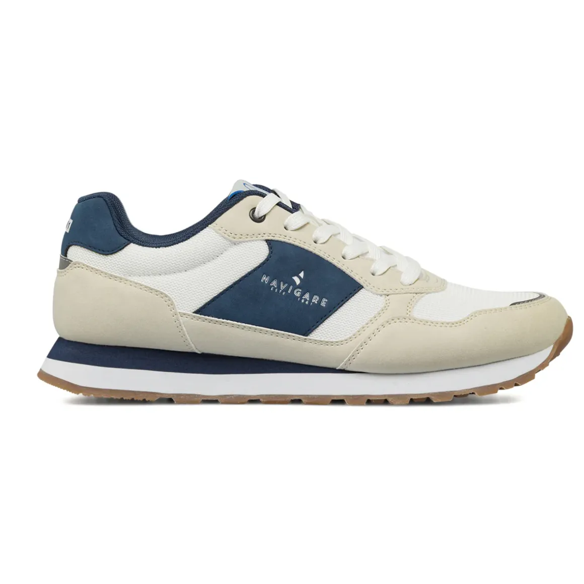 Sneakers Bianche da Uomo con dettagli effetto scamosciato Navigare