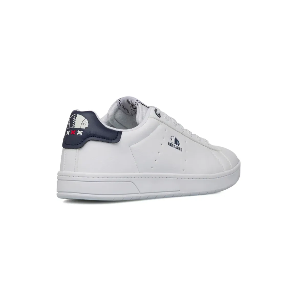 Sneakers bianche da Uomo con dettaglio blu e logo Americanino