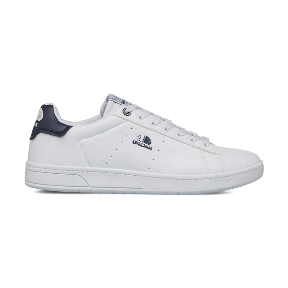 Sneakers bianche da Uomo con dettaglio blu e logo Americanino