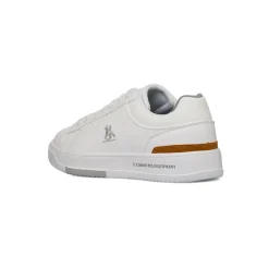 Sneakers bianche da Uomo con dettaglio marrone e logo U.S. Grand Polo