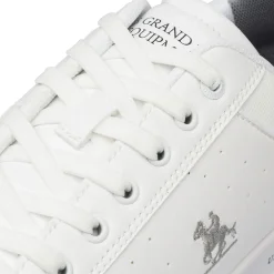 Sneakers bianche da Uomo con dettaglio marrone e logo U.S. Grand Polo