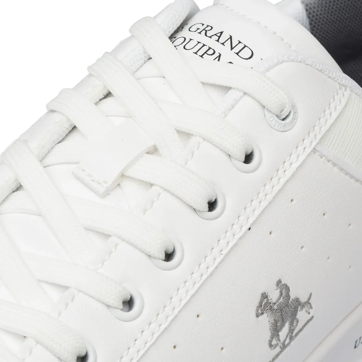 Sneakers bianche da Uomo con dettaglio marrone e logo U.S. Grand Polo